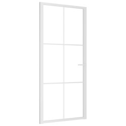 vidaXL Innentür 93x201,5 cm Weiß ESG-Glas und Aluminium
