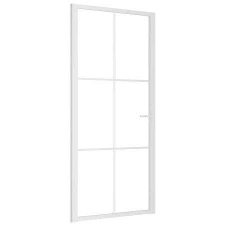 vidaXL Innentür 93x201,5 cm Weiß ESG-Glas und Aluminium