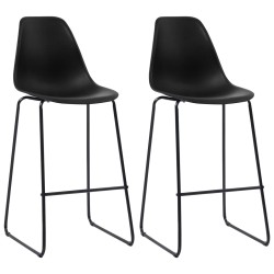 vidaXL Barhocker 2 Stk. Schwarz Kunststoff 