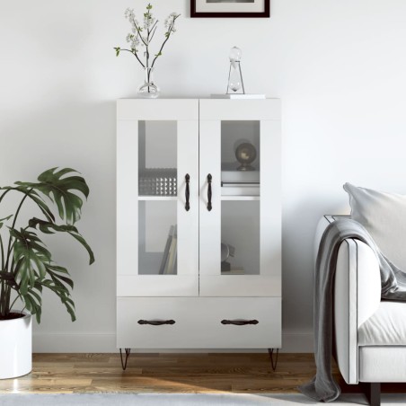 vidaXL Highboard Hochglanz-Weiß 69,5x31x115 cm Holzwerkstoff