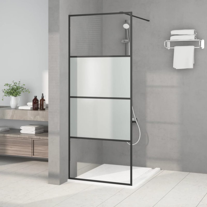 vidaXL Duschwand für Walk-In Dusche Schwarz 80x195 cm ESG Halbmattiert vidaXL Duschwand für Walk-In Dusche Schwarz 80x195 cm ESG Halbmattiert