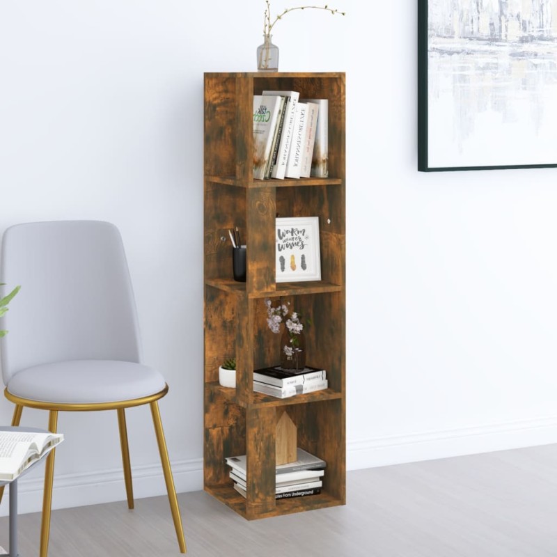 vidaXL Eckregal Räuchereiche 33x33x132 cm Holzwerkstoff vidaXL Eckregal Räuchereiche 33x33x132 cm Holzwerkstoff