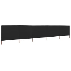 vidaXL 5-teiliges Windschutzgewebe 600 x 80 cm Schwarz 