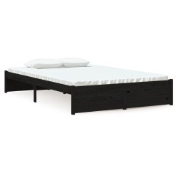 vidaXL Massivholzbett Schwarz 120x200 cm