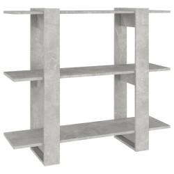vidaXL Bücherregal/Raumteiler Betongrau 100x30x87 cm