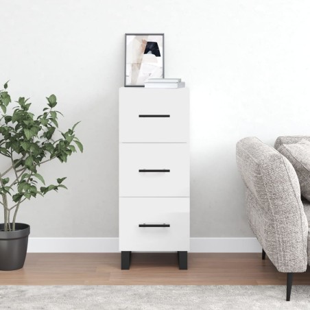 vidaXL Sideboard Hochglanz-Weiß 34,5x34x90 cm Holzwerkstoff