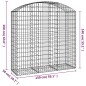 vidaXL Gabione mit Hochbogen 150x50x140/160 cm Verzinktes Eisen vidaXL Gabione mit Hochbogen 150x50x140/160 cm Verzinktes Eisen