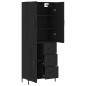 vidaXL Highboard Schwarz 69,5x34x180 cm Holzwerkstoff vidaXL Highboard Schwarz 69,5x34x180 cm Holzwerkstoff