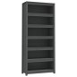 vidaXL Bücherregal Grau 80x35x183 cm Massivholz Kiefer vidaXL Bücherregal Grau 80x35x183 cm Massivholz Kiefer