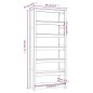 vidaXL Bücherregal Grau 80x35x183 cm Massivholz Kiefer vidaXL Bücherregal Grau 80x35x183 cm Massivholz Kiefer