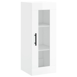vidaXL Wandschrank Hochglanz-Weiß 34,5x34x90 cm
