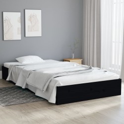 vidaXL Massivholzbett Schwarz 90x200 cm