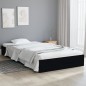 vidaXL Massivholzbett Schwarz 90x200 cm