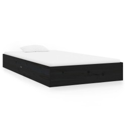 vidaXL Massivholzbett Schwarz 90x200 cm