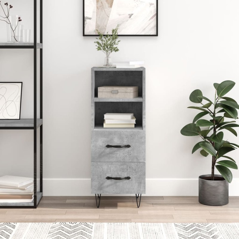 vidaXL Sideboard Betongrau 34,5x34x90 cm Holzwerkstoff vidaXL Sideboard Betongrau 34,5x34x90 cm Holzwerkstoff