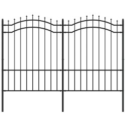 vidaXL Gartenzaun mit Speerspitzen Schwarz 190 cm Stahl
