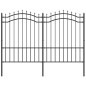 vidaXL Gartenzaun mit Speerspitzen Schwarz 190 cm Stahl vidaXL Gartenzaun mit Speerspitzen Schwarz 190 cm Stahl