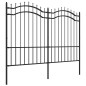 vidaXL Gartenzaun mit Speerspitzen Schwarz 190 cm Stahl vidaXL Gartenzaun mit Speerspitzen Schwarz 190 cm Stahl