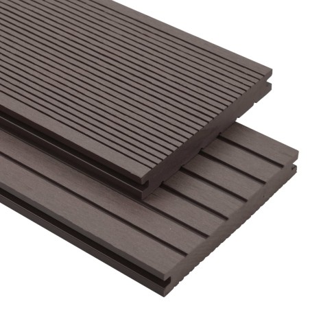 WPC Massive Terrassendielen mit Zubehör 20 m² 2,2m Dunkelbraun