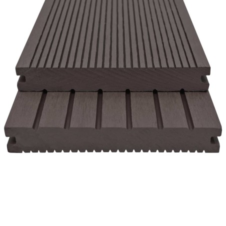 WPC Massive Terrassendielen mit Zubehör 20 m² 2,2m Dunkelbraun