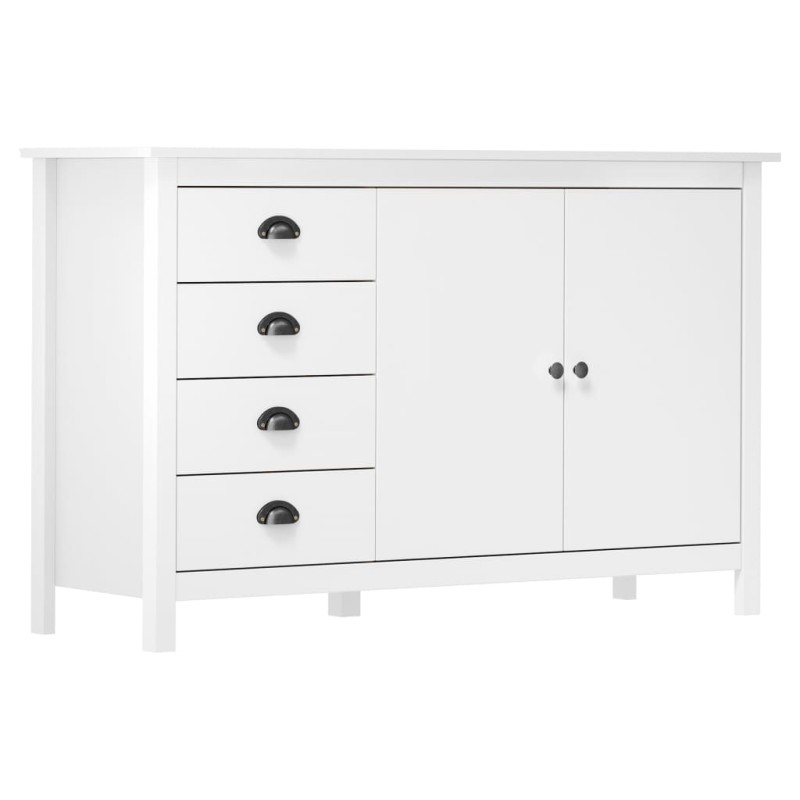 vidaXL Sideboard Hill Weiß 130x40x80 cm Massivholz Kiefer vidaXL Sideboard Hill Weiß 130x40x80 cm Massivholz Kiefer