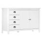 vidaXL Sideboard Hill Weiß 130x40x80 cm Massivholz Kiefer vidaXL Sideboard Hill Weiß 130x40x80 cm Massivholz Kiefer