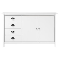vidaXL Sideboard Hill Weiß 130x40x80 cm Massivholz Kiefer
