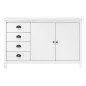 vidaXL Sideboard Hill Weiß 130x40x80 cm Massivholz Kiefer vidaXL Sideboard Hill Weiß 130x40x80 cm Massivholz Kiefer