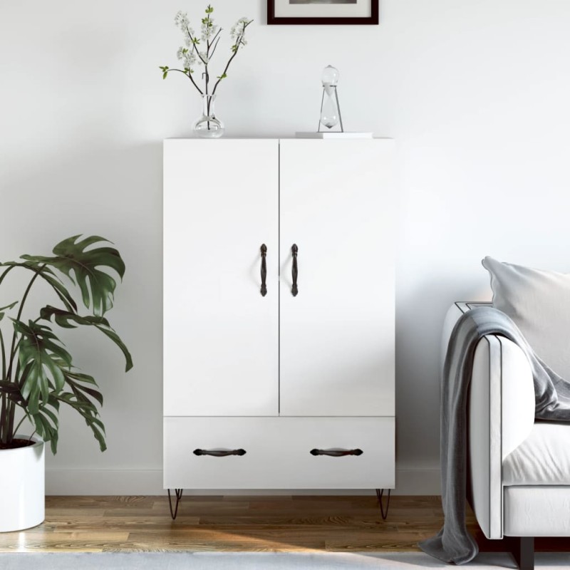 vidaXL Highboard Hochglanz-Weiß 69,5x31x115 cm Holzwerkstoff vidaXL Highboard Hochglanz-Weiß 69,5x31x115 cm Holzwerkstoff