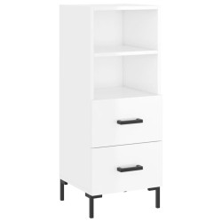 vidaXL Sideboard Hochglanz-Weiß 34,5x34x90 cm Holzwerkstoff