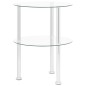 vidaXL Beistelltisch mit 2 Ablagen Transparent 38 cm Hartglas vidaXL Beistelltisch mit 2 Ablagen Transparent 38 cm Hartglas