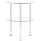 vidaXL Beistelltisch mit 2 Ablagen Transparent 38 cm Hartglas vidaXL Beistelltisch mit 2 Ablagen Transparent 38 cm Hartglas