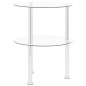 vidaXL Beistelltisch mit 2 Ablagen Transparent 38 cm Hartglas vidaXL Beistelltisch mit 2 Ablagen Transparent 38 cm Hartglas