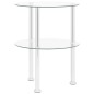 vidaXL Beistelltisch mit 2 Ablagen Transparent 38 cm Hartglas vidaXL Beistelltisch mit 2 Ablagen Transparent 38 cm Hartglas