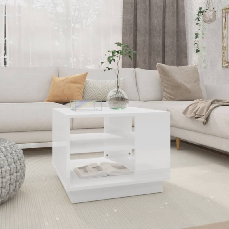 vidaXL Couchtisch Hochglanz-Weiß 55x55x43 cm Holzwerkstoff vidaXL Couchtisch Hochglanz-Weiß 55x55x43 cm Holzwerkstoff