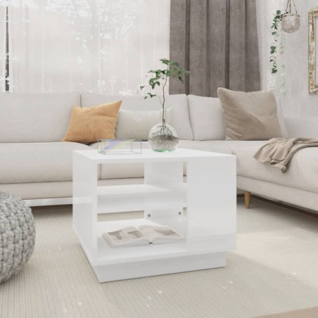 vidaXL Couchtisch Hochglanz-Weiß 55x55x43 cm Holzwerkstoff