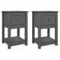 vidaXL Nachttische 2 Stk. Grau 40x35x61,5 cm Massivholz Kiefer vidaXL Nachttische 2 Stk. Grau 40x35x61,5 cm Massivholz Kiefer