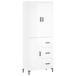 Highboard Hochglanz-Weiß 69,5x34x180 cm Holzwerkstoff