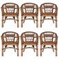Gartenstühle 6 Stk. Natürliches Rattan Braun Gartenstühle 6 Stk. Natürliches Rattan Braun