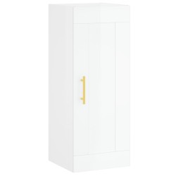 vidaXL Wandschrank Hochglanz-Weiß 34,5x34x90 cm Holzwerkstoff