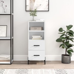 vidaXL Sideboard Hochglanz-Weiß 34,5x34x90 cm Holzwerkstoff