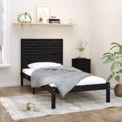 vidaXL Massivholzbett Schwarz 100x200 cm