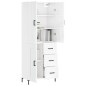 Highboard Hochglanz-Weiß 69,5x34x180 cm Holzwerkstoff Highboard Hochglanz-Weiß 69,5x34x180 cm Holzwerkstoff