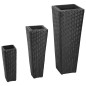 vidaXL Garten-Hochbeet 3-tlg. Poly Rattan Schwarz vidaXL Garten-Hochbeet 3-tlg. Poly Rattan Schwarz