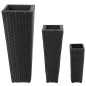 vidaXL Garten-Hochbeet 3-tlg. Poly Rattan Schwarz vidaXL Garten-Hochbeet 3-tlg. Poly Rattan Schwarz