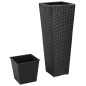 vidaXL Garten-Hochbeet 3-tlg. Poly Rattan Schwarz vidaXL Garten-Hochbeet 3-tlg. Poly Rattan Schwarz