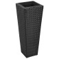 vidaXL Garten-Hochbeet 3-tlg. Poly Rattan Schwarz vidaXL Garten-Hochbeet 3-tlg. Poly Rattan Schwarz