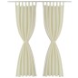 Vorhänge Gardinen aus Satin 2-teilig 140 x 245 cm Creme Vorhänge Gardinen aus Satin 2-teilig 140 x 245 cm Creme