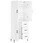 Highboard Hochglanz-Weiß 69,5x34x180 cm Holzwerkstoff Highboard Hochglanz-Weiß 69,5x34x180 cm Holzwerkstoff