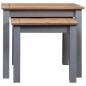 vidaXL Satztische 2 Stk. Grau Massivholz Panama-Kiefer vidaXL Satztische 2 Stk. Grau Massivholz Panama-Kiefer